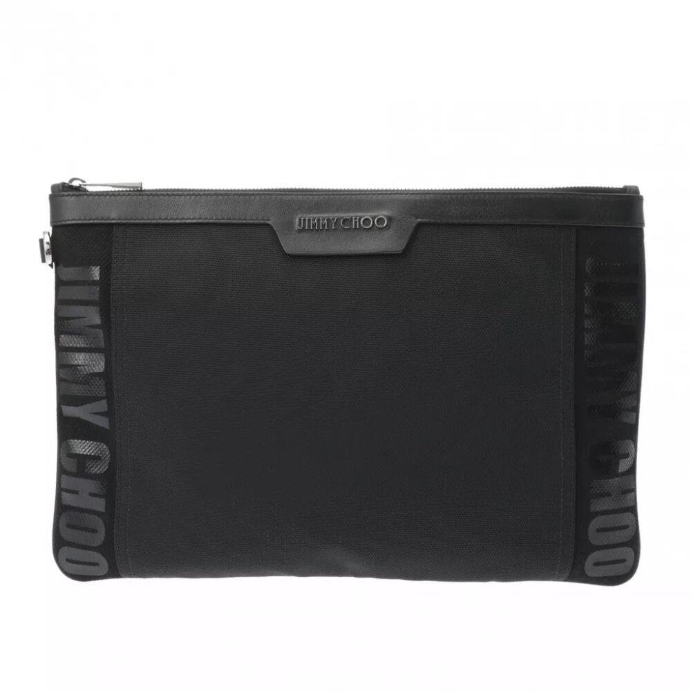 JIMMY CHOO logo Black/Noir clutch bag